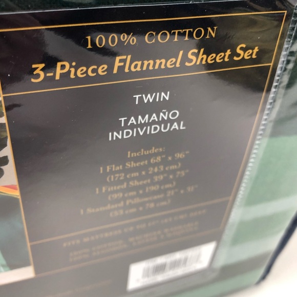 Pendleton 100% Cotton Flannel 3 pc Twin Sheet Set Striped NWT - Picture 7 of 8